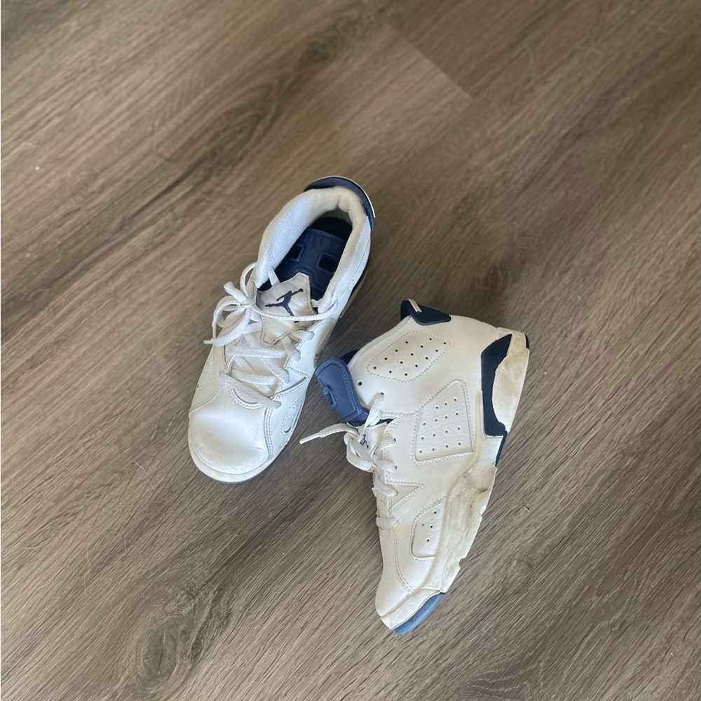 Jordan 6 Retro White and Blue Sneakers Youth